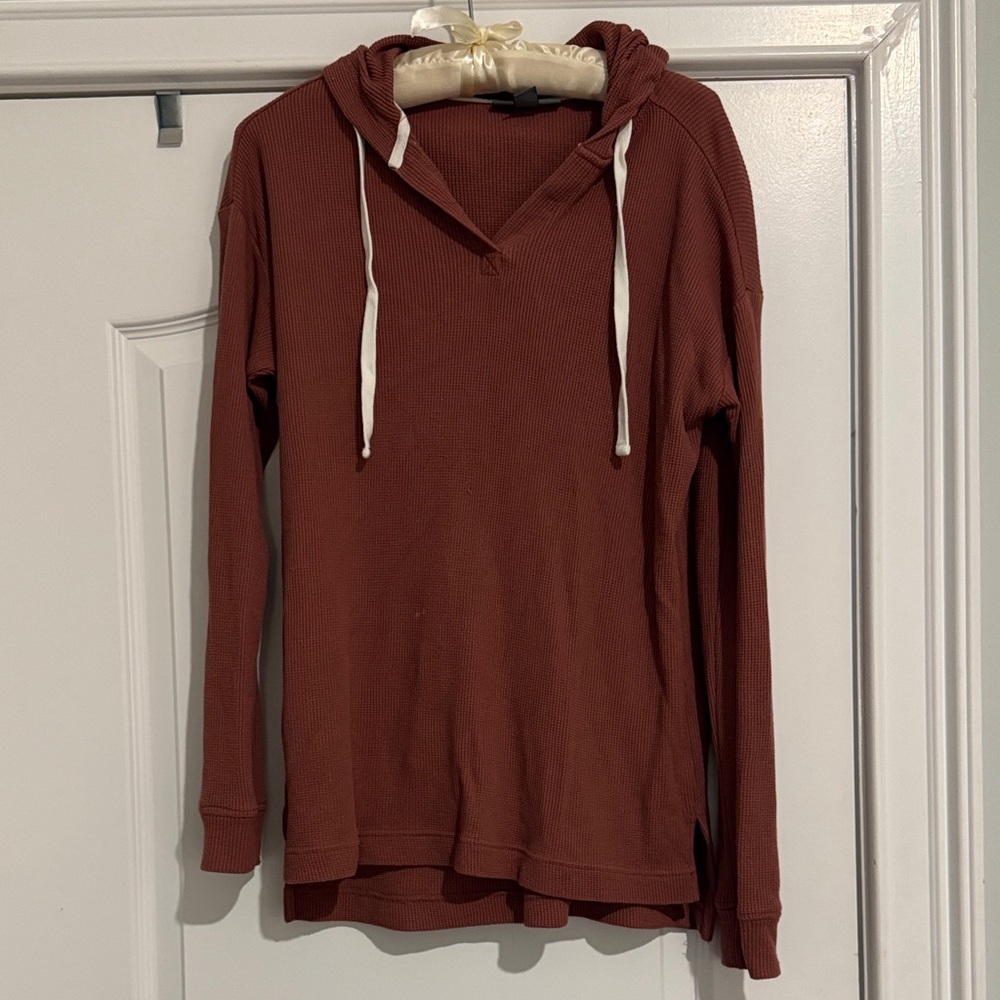 Rust Hoodie with Drawstrings